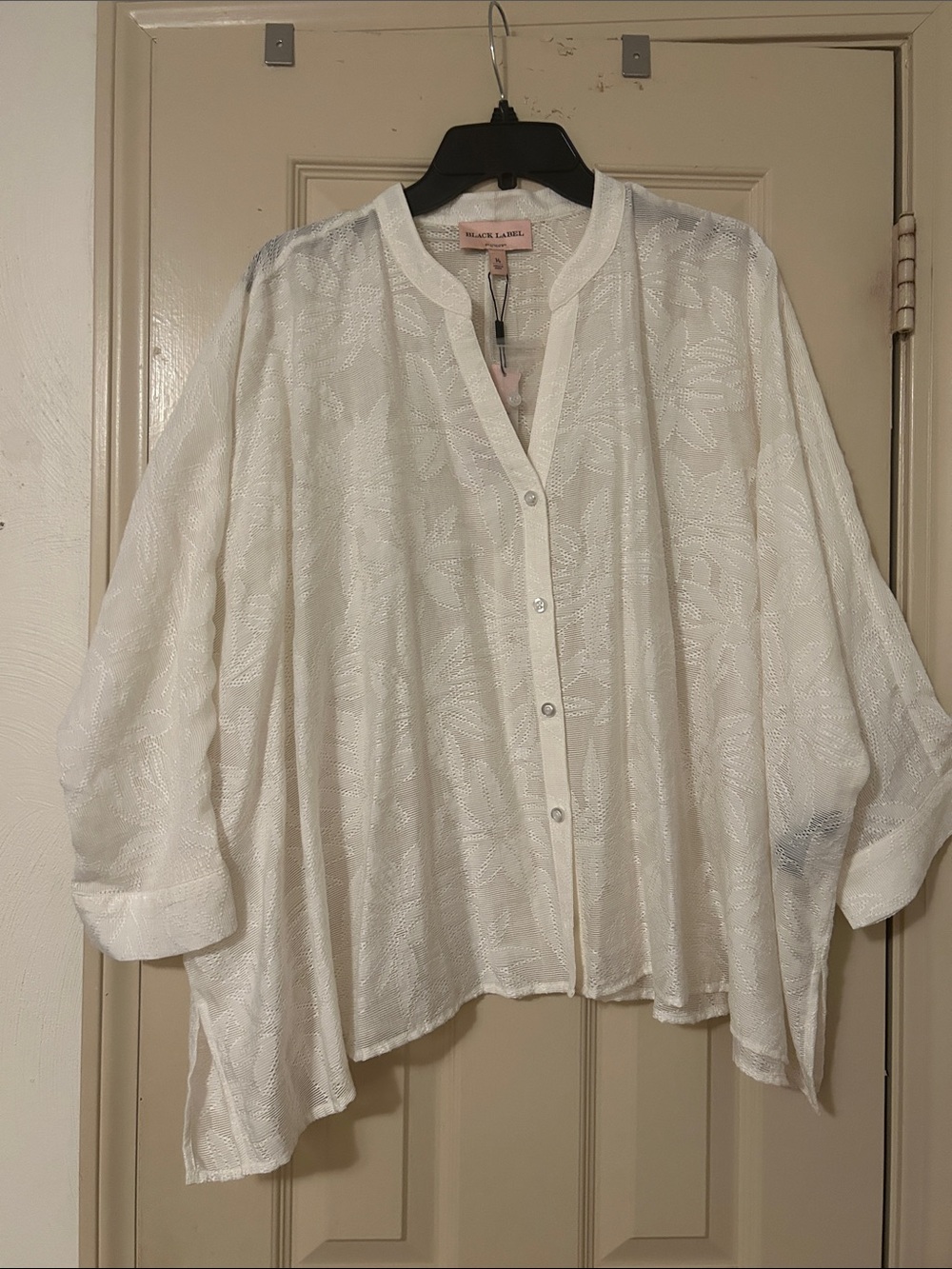 Chico's White Lightweight Button Front Top